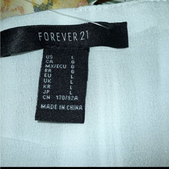 FOREVER 21 WHITE & GREEN STRIPE WRAP DRESS SZ.L NWT - Picture 10 of 13